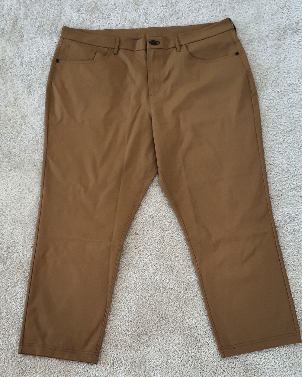 Public Rec Dealmaker Trouser Pants Straight Leg Mens 40/28 Brown Casual Flat
